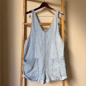 We The Free Light Blue Denim Overalls